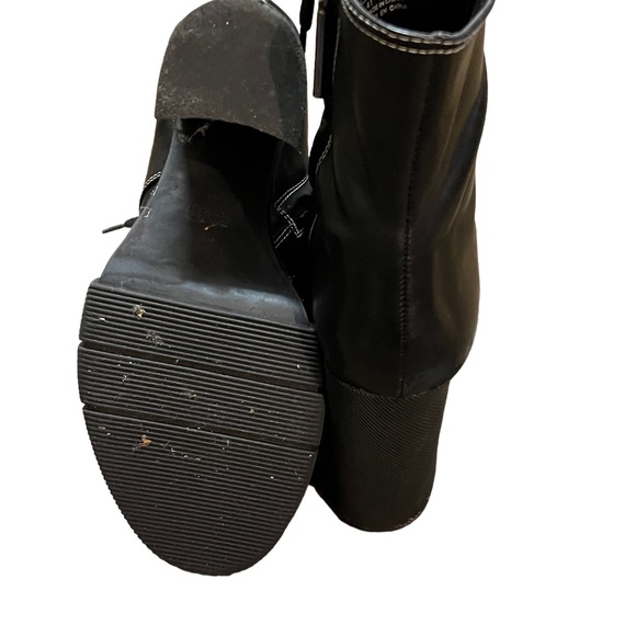 ZARA BLACK GENUINE LEATHER PLATFORM COMBAT BOOTS SIZE 41 - Picture 5 of 7